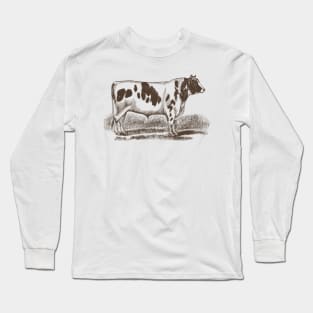 Holstein Bull Vintage Illustration Long Sleeve T-Shirt